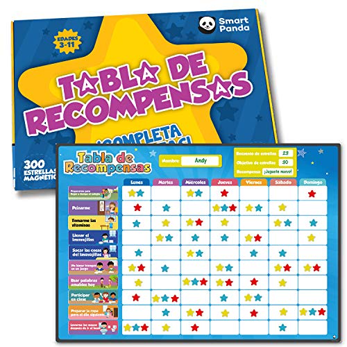Tabla de Recompensas para Niños - Pizarra Magnética de Estrellas Inspira el Buen Comportamiento - para Pared o Frigorífico. Incluye 80+ Tareas y 300 Estrellas – Versión Actualizada, en Español Tabla de Recompensas para Niños - Pizarra Magnética de Estrellas Inspira el Buen Comportamiento - para Pared o Frigorífico. Incluye 80+ Tareas y 300 Estrellas – Versión Actualizada, en Español