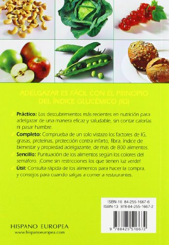 Tabla del índice glucémico de los alimentos (Tablas de alimentos)