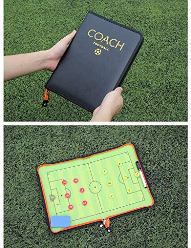 Tablero de Tácticas de Fútbol, CompraFun Coaches Tablero de Fútbol Táctico, Tablero de Entrenamiento Táctico Borrable, Tablero de Entrenamiento de Fútbol Táctico Portátil con Clip Táctil