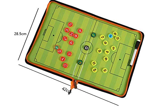 Tablero de Tácticas de Fútbol, CompraFun Coaches Tablero de Fútbol Táctico, Tablero de Entrenamiento Táctico Borrable, Tablero de Entrenamiento de Fútbol Táctico Portátil con Clip Táctil