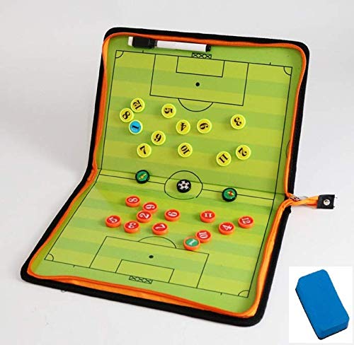 Tablero de Tácticas de Fútbol, CompraFun Coaches Tablero de Fútbol Táctico, Tablero de Entrenamiento Táctico Borrable, Tablero de Entrenamiento de Fútbol Táctico Portátil con Clip Táctil