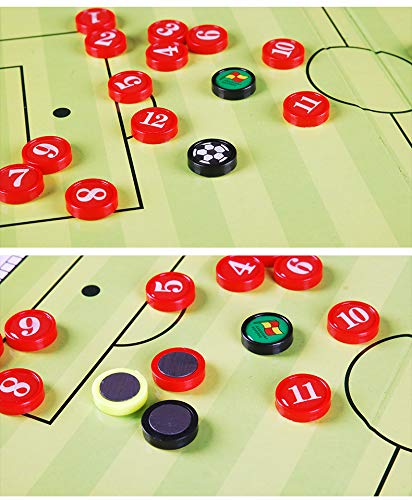 Tablero de Tácticas de Fútbol, CompraFun Coaches Tablero de Fútbol Táctico, Tablero de Entrenamiento Táctico Borrable, Tablero de Entrenamiento de Fútbol Táctico Portátil con Clip Táctil