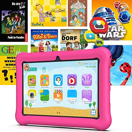 Tablet Niños con WiFi 7 Pulgadas 2GB RAM+32GB ROM Tableta Infantil Android 6.0 Juegos Educativos y Kid-Proof Funda.