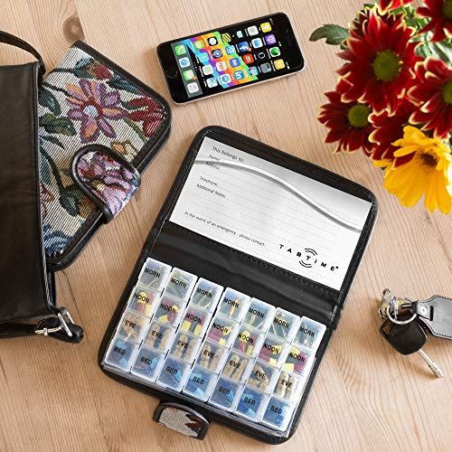 Tabtime - Cartera 7 Días Pill Wallet Con 28 Compartimientos Recordatorio Para Pastillero o Tableta, Organizador de Pastillas Semanales Tabtime - Cartera 7 Días Pill Wallet Con 28 Compartimientos Recordatorio Para Pastillero o Tableta, Organizador de Pastillas Semanales