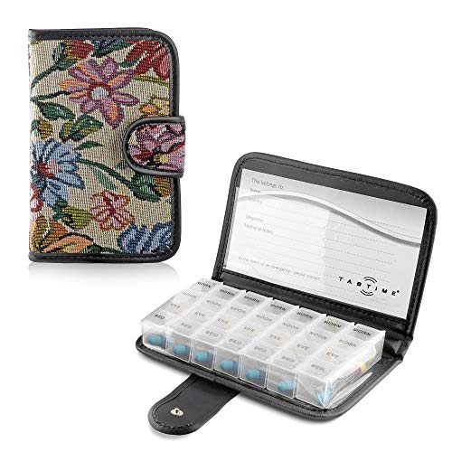 Tabtime - Cartera 7 Días Pill Wallet Con 28 Compartimientos Recordatorio Para Pastillero o Tableta, Organizador de Pastillas Semanales Tabtime - Cartera 7 Días Pill Wallet Con 28 Compartimientos Recordatorio Para Pastillero o Tableta, Organizador de Pastillas Semanales