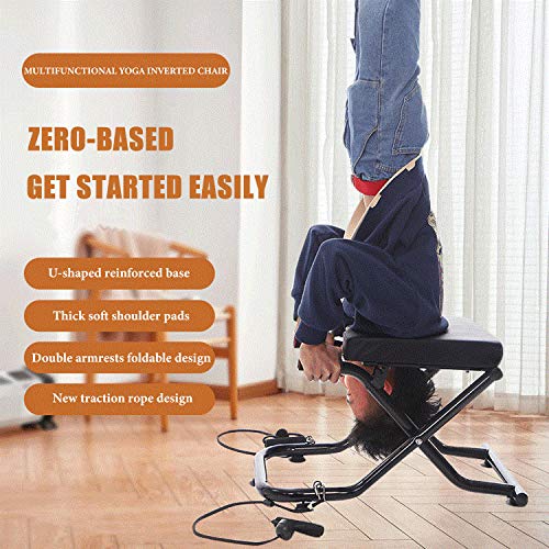 Taburete de Yoga Plegable, Silla Invertida Asistida por Yoga para Entrenamiento y Práctica de Yoga, Alivio del Estrés Y Musculación, Banco Trabajo Invertido de Tubería Acero de PU Taburete de Yoga Plegable, Silla Invertida Asistida por Yoga para Entrenamiento y Práctica de Yoga, Alivio del Estrés Y Musculación, Banco Trabajo Invertido de Tubería Acero de PU