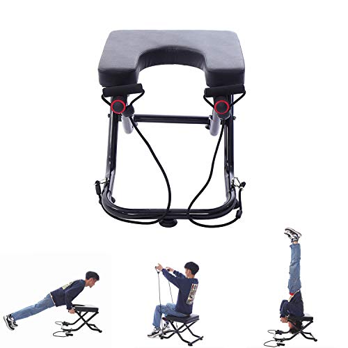 Taburete de Yoga Plegable, Silla Invertida Asistida por Yoga para Entrenamiento y Práctica de Yoga, Alivio del Estrés Y Musculación, Banco Trabajo Invertido de Tubería Acero de PU