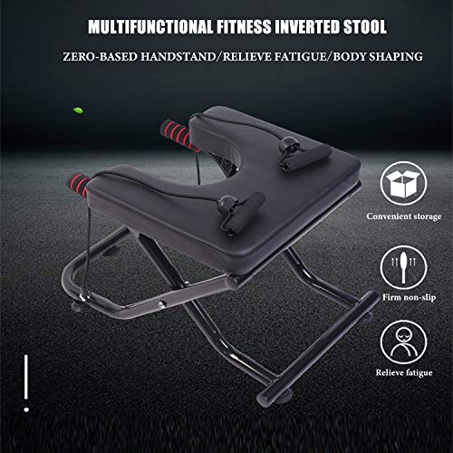 Taburete de Yoga Plegable, Silla Invertida Asistida por Yoga para Entrenamiento y Práctica de Yoga, Alivio del Estrés Y Musculación, Banco Trabajo Invertido de Tubería Acero de PU