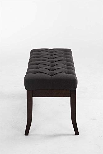 Taburete Pie De Cama Ramses En Tela | Banqueta Altura De Asiento: 46 cm | Banco De Entrada con Base En Madera Oscura Antigua I Color:, Color:Gris Oscuro, Tamaño:100 cm