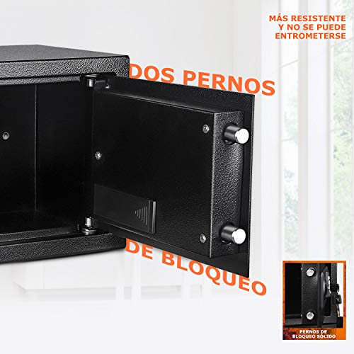 TACKLIFE - 14L Caja Fuerte ( 35 x 25 x 25 cm), con Cerradura Electrónica y Llave de Emergencia, Montable en la pared, Súper Seguridad, Puede Almacenar Documentos Importantes, Joyas, Efectivo-HES25A TACKLIFE - 14L Caja Fuerte ( 35 x 25 x 25 cm), con Cerradura Electrónica y Llave de Emergencia, Montable en la pared, Súper Seguridad, Puede Almacenar Documentos Importantes, Joyas, Efectivo-HES25A