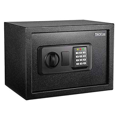 TACKLIFE - 14L Caja Fuerte ( 35 x 25 x 25 cm), con Cerradura Electrónica y Llave de Emergencia, Montable en la pared, Súper Seguridad, Puede Almacenar Documentos Importantes, Joyas, Efectivo-HES25A TACKLIFE - 14L Caja Fuerte ( 35 x 25 x 25 cm), con Cerradura Electrónica y Llave de Emergencia, Montable en la pared, Súper Seguridad, Puede Almacenar Documentos Importantes, Joyas, Efectivo-HES25A