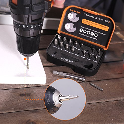 TACKLIFE 18PCS Extractor de Tornillos, Brazo Extensor para Broca Magnetizado y Adaptador para Tornillos y Pernos Dañados Desde 2mm hasta 12mm, Dureza 62HRC, DSE01 TACKLIFE 18PCS Extractor de Tornillos, Brazo Extensor para Broca Magnetizado y Adaptador para Tornillos y Pernos Dañados Desde 2mm hasta 12mm, Dureza 62HRC, DSE01