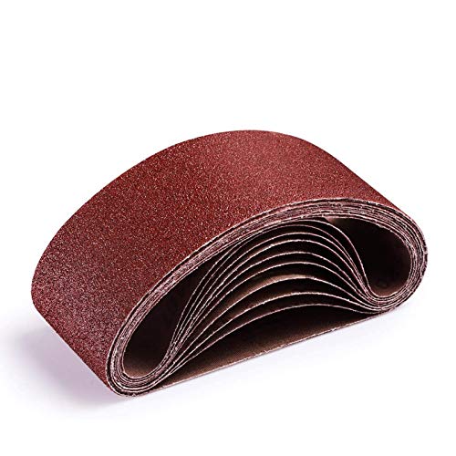 TACKLIFE Bandas de Lija, 10PCS 75x457mm Papeles de Lija, Banda Abrasiva 2x40/60/80/120/180 Granos, Lijadora de Banda ASB01A TACKLIFE Bandas de Lija, 10PCS 75x457mm Papeles de Lija, Banda Abrasiva 2x40/60/80/120/180 Granos, Lijadora de Banda ASB01A