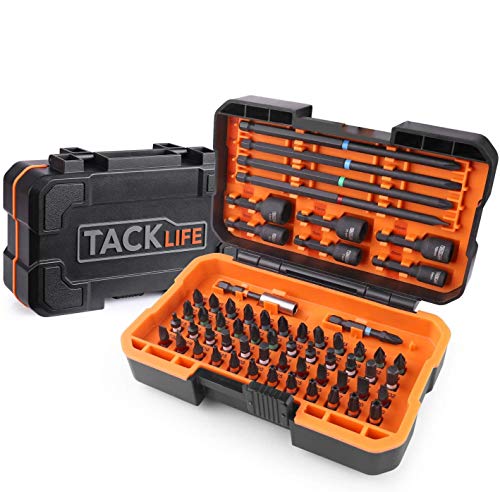 TACKLIFE PSDB1B Juego de Puntas 60 Pcs en 1,Llaves de Vaso de Atornillador,Avanzada Torsión Tecnología,6 x Llaves Tubulares,1 x Caja de Protección Fresca,1 x Portapunta Magnética,1 x Llaves Allen