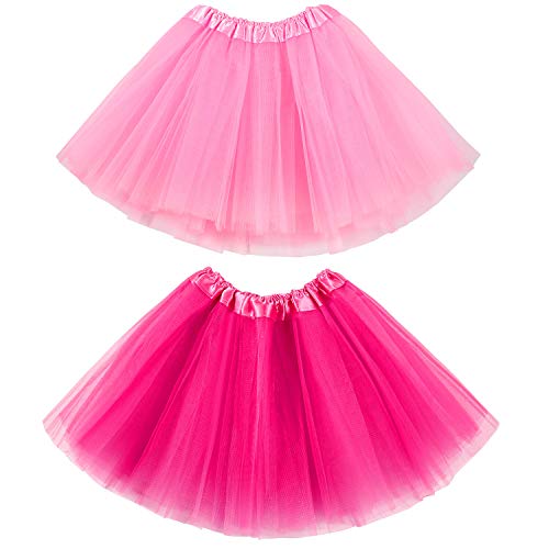 Tacobear 6Piezas Tutu Niña Rojo Rosa Negro Blanco Amarillo Falda Tutu Tutu Ballet Niña para Danza Rendimiento Fiesta (Color C)