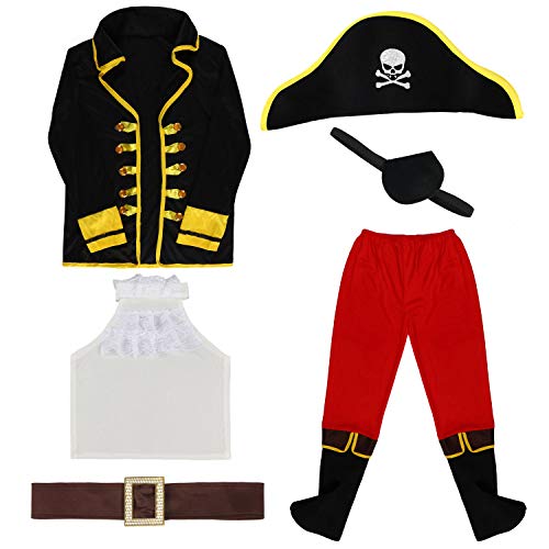 Tacobear Disfraz Pirata Niño con Pirata Accesorios Pirata Sombrero Parche Daga brújula Monedero Pendiente Pirata Disfraz de Halloween Niños (M 4-6 años) Tacobear Disfraz Pirata Niño con Pirata Accesorios Pirata Sombrero Parche Daga brújula Monedero Pendiente Pirata Disfraz de Halloween Niños (M 4-6 años)