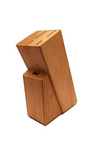 Tacoma sin Cuchillos, Taco para 6 Cuchillos y Tijeras, Soporte Madera para Cuchillos, 27 Cm de Alto, Madera Maciza