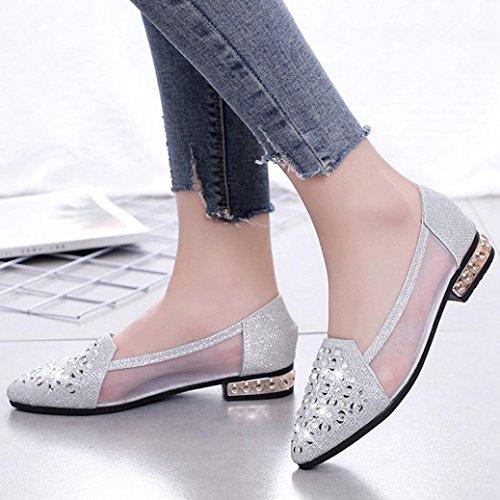 Tacón alto plataforma, Covermason Ballet de mujer con tacón bajo, punta de metal, zapatos planos, huecos, zapatos Tacón alto plataforma, Covermason Ballet de mujer con tacón bajo, punta de metal, zapatos planos, huecos, zapatos