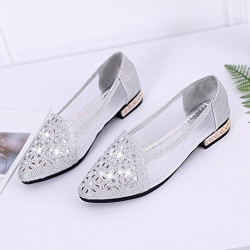 Tacón alto plataforma, Covermason Ballet de mujer con tacón bajo, punta de metal, zapatos planos, huecos, zapatos Tacón alto plataforma, Covermason Ballet de mujer con tacón bajo, punta de metal, zapatos planos, huecos, zapatos