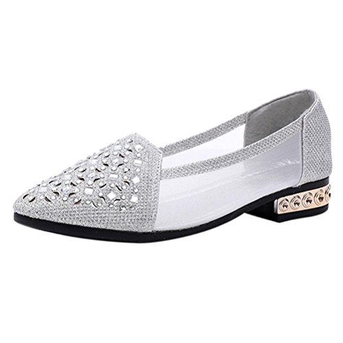 Tacón alto plataforma, Covermason Ballet de mujer con tacón bajo, punta de metal, zapatos planos, huecos, zapatos Tacón alto plataforma, Covermason Ballet de mujer con tacón bajo, punta de metal, zapatos planos, huecos, zapatos