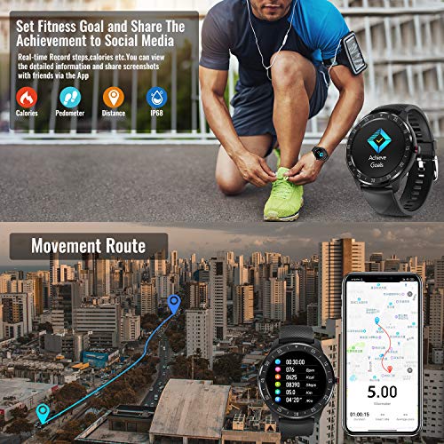 TagoBee Smartwatch Reloj Inteligente Hombre Mujer IP67 Pulsera Actividad Con Monitor de Sueño Pulsómetros,1.3inch Pantalla Táctil Completa Reloj deportivo hombre Con Podómetro Caloría para Android iOS