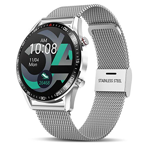 TagoBee Smartwatch Reloj Inteligente Hombres Mujer con Monitor de Sueño Presión Arterial Pulsómetros,1.3inch Pantalla Táctil Impermeable IP67 Reloj Deportivo Hombre Caloría Podómetro para Android iOS