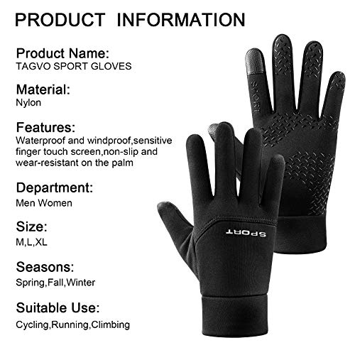 TAGVO Guantes Deportivos De Invierno Guantes De Ciclismo Antideslizantes Impermeables y a Prueba De Viento Guantes De Trabajo Al Aire Libre Guantes Portátiles para Correr Ajuste Ceñido Super Grip TAGVO Guantes Deportivos De Invierno Guantes De Ciclismo Antideslizantes Impermeables y a Prueba De Viento Guantes De Trabajo Al Aire Libre Guantes Portátiles para Correr Ajuste Ceñido Super Grip