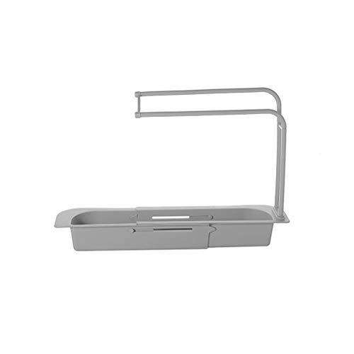 taianle Soporte para Rack de Fregadero Soporte de Esponja de Longitud Ajustable Rack de Almacenamiento para Fregadero con Toallero para Cocina Doméstica Instalación Fácil