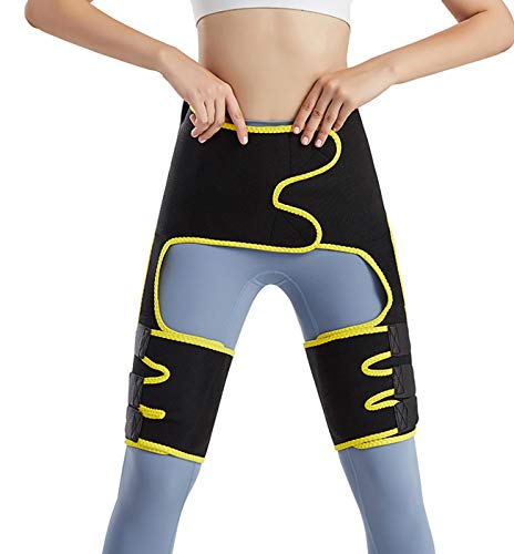 Taigh Thimmer Trainer para pérdida de peso, 3 en 1 Slimming Body Adjustable Lumbar Support Trimmer Cinturón Slimming Body Shaper Postpartum Recovery for Workout, Fitness, Training(amarillo, XXL/3XL)