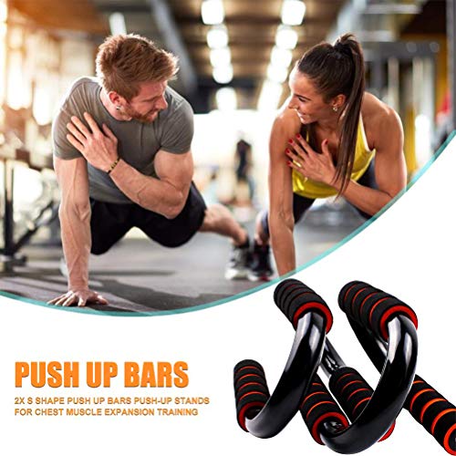 TAIPPAN Fitness Push Up Bar, Tipo S Soportes de Flexiones, Gimnasio en casa Ejercicio Rutina de Formación Push up Stand, Equipo de Entrenamiento Muscular del Pecho y el Brazo