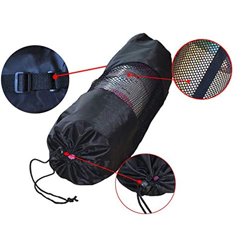 takestop® Bolsa Bolsa de transporte Negro para esterilla Yoga Pilates con Correas ajustables ajustable para hombre mujer Portátil en Lienzo