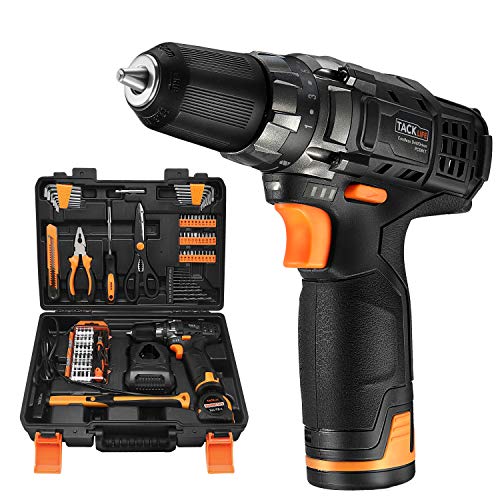 Taladro Atornillador 12V, TACKLIFE Destornillador Eléctrico, 27N.m Par Máx, 2.0Ah Li-ion Batería, 19+1 ajuste de par, Mandril de Bloqueo 10mm, Cargador rápido de 1 hora, Luz LED, 93 accesorios, PCD01T Taladro Atornillador 12V, TACKLIFE Destornillador Eléctrico, 27N.m Par Máx, 2.0Ah Li-ion Batería, 19+1 ajuste de par, Mandril de Bloqueo 10mm, Cargador rápido de 1 hora, Luz LED, 93 accesorios, PCD01T