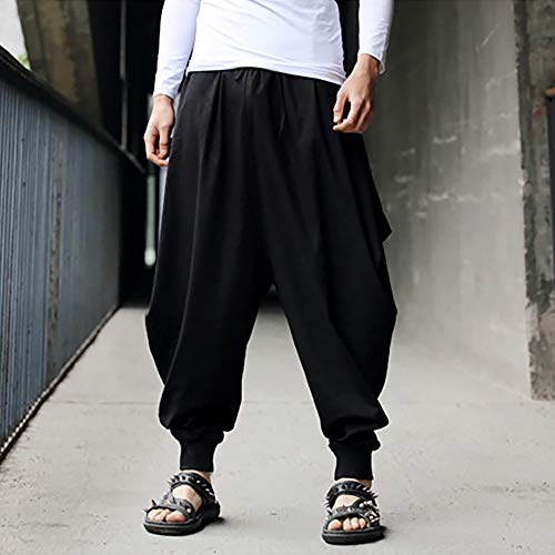 Talla Grande Pantalones Cortos con Bolsillos Pantalones Bombachos para Hombres Estilo Genio para Yoga Holgados pantalón Talla Grande Pantalones Cortos con Bolsillos Pantalones Bombachos para Hombres Estilo Genio para Yoga Holgados pantalón