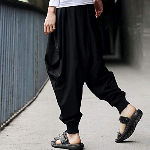 Talla Grande Pantalones Cortos con Bolsillos Pantalones Bombachos para Hombres Estilo Genio para Yoga Holgados pantalón Talla Grande Pantalones Cortos con Bolsillos Pantalones Bombachos para Hombres Estilo Genio para Yoga Holgados pantalón