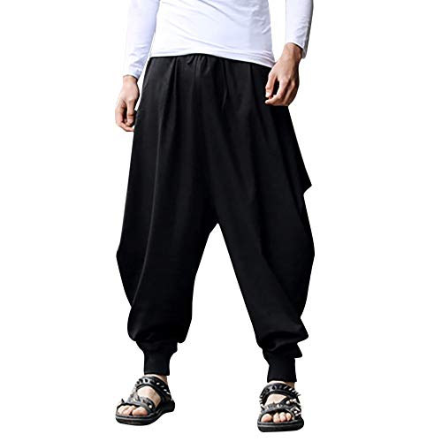 Talla Grande Pantalones Cortos con Bolsillos Pantalones Bombachos para Hombres Estilo Genio para Yoga Holgados pantalón Talla Grande Pantalones Cortos con Bolsillos Pantalones Bombachos para Hombres Estilo Genio para Yoga Holgados pantalón