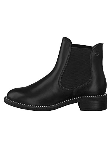 Tamaris Mujer Botines 25042-23, señora Botas Chelsea, Botas,Botas de Media caña,Botines,botín,Slip on,Plana,Black,36 EU / 3.5 UK