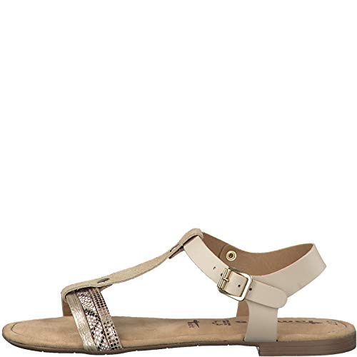 Tamaris Mujer Sandalias de Vestir 28149-24, señora Sandalia con Tiras, Sandalias con Correa,Zapatos de Verano,cómodo,Plana,Nature Comb,39 EU / 5.5 UK Tamaris Mujer Sandalias de Vestir 28149-24, señora Sandalia con Tiras, Sandalias con Correa,Zapatos de Verano,cómodo,Plana,Nature Comb,39 EU / 5.5 UK