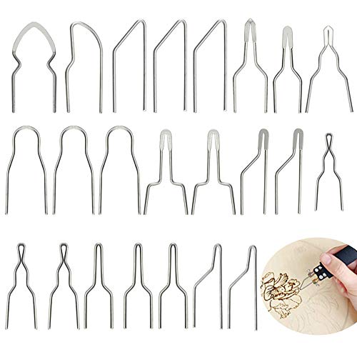 TANCUDER 23 PCS Puntas de Alambre para Pirografía 1mm Puntas de Pirografía de Aleación de Nicromo Puntas de Alambre para Quemar Madera Puntas de Repuesto para Máquina de Pirografía de Alta Impedancia