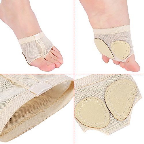 Tangas de Pie,Las Patas de Baile Ballet Cubren Almohadilla del Dedo del Pie Microfibra Práctica Danza del Vientre Medias Zapatillas Medias Delanteras Manga Protectora(M)