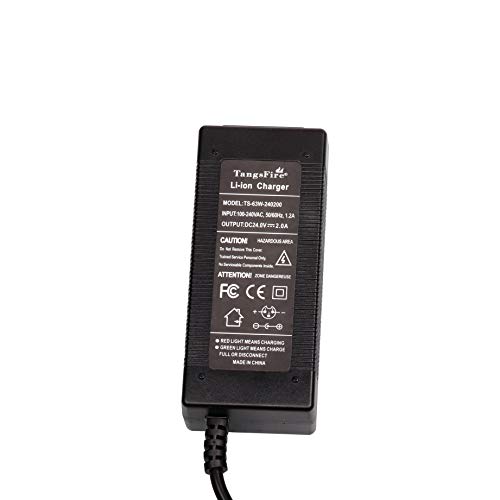 TangsFire Cargador de batería de Plomo-ácido 24V 2A para Scooter eléctrico, Bicicleta eléctrica, Silla de Ruedas, Carrito de Golf (Conector XLRM)