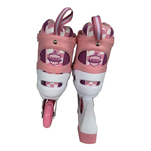 Tante Tina Patines en línea con Luces Que se encienden en Las Ruedas para niños y Adolescentes - Rosa - Talla L (37-40)