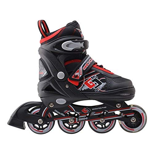 Tante Tina Patines en línea Profesionales con Luces para niños y Adultos - Talla Ajustable - Negro/Rojo - Talla L (38-41) Tante Tina Patines en línea Profesionales con Luces para niños y Adultos - Talla Ajustable - Negro/Rojo - Talla L (38-41)
