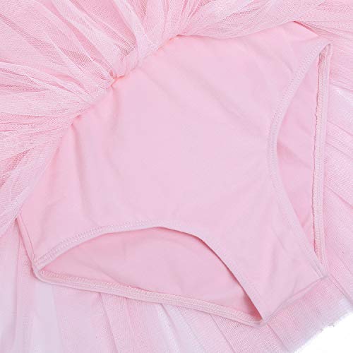 tanzdunsje Vestido de Ballet Maillot de Danza para niñas Traje de Ballet de Leotardo gimnástico de Manga Corta con Falda de tutú