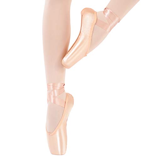 tanzdunsje Zapatillas de Ballet de Punta Zapatillas de Danza Profesionales Rosadas con Cinta Cosida y Almohadillas de Silicona para niñas y Mujeres tanzdunsje Zapatillas de Ballet de Punta Zapatillas de Danza Profesionales Rosadas con Cinta Cosida y Almohadillas de Silicona para niñas y Mujeres