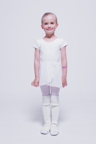 tanzmuster Calentadores de Ballet 'Leo' con Tira para el pie 40 cm para niñas en Blanco