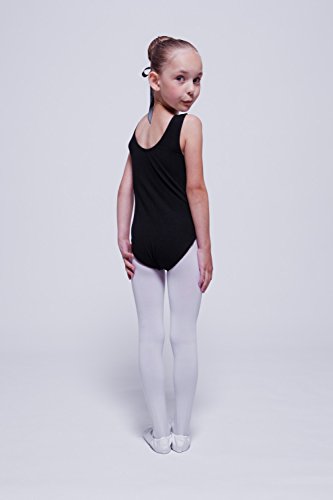 tanzmuster Maillot de Ballet 'Lissy sin Mangas para niñas en Negro, 140/146 (11-12 años)