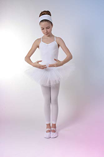 tanzmuster tutú de Ballet 'Kim' de Tirantes Finos para niñas en Blanco, 104/110 (5-6 años)