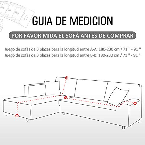 TAOCOCO Funda para sofá en Forma de L Funda elástica elástica 2 Juegos para 3 Asientos + 3 Asientos, con Funda de cojín de 2 Piezas (Negro) TAOCOCO Funda para sofá en Forma de L Funda elástica elástica 2 Juegos para 3 Asientos + 3 Asientos, con Funda de cojín de 2 Piezas (Negro)