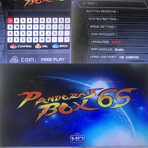 TAPDRA Máquina de vídeo clásica, 2 jugadores Pandora Box 6S Home Arcade Consola 2700 Juegos Todo en 1, Doble Stick