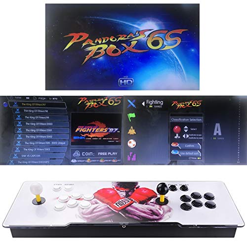 TAPDRA Máquina de vídeo clásica, 2 jugadores Pandora Box 6S Home Arcade Consola 2700 Juegos Todo en 1, Doble Stick